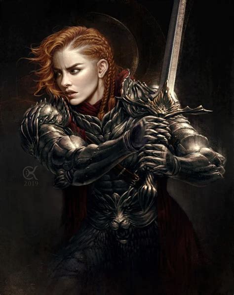 F Fighter Plate Armor Greatsword Fantasy Female Warrior Character Portraits Fantasy Art