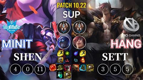 HyF Minit Shen Vs VG Hang Sett Sup KR Patch 10 22 YouTube