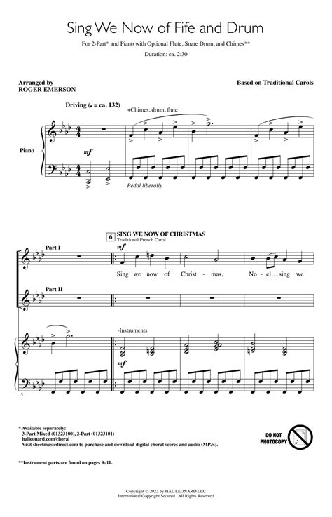 Download Roger Emerson Sing We Now Of Fife And Drum Sheet Music And Pdf