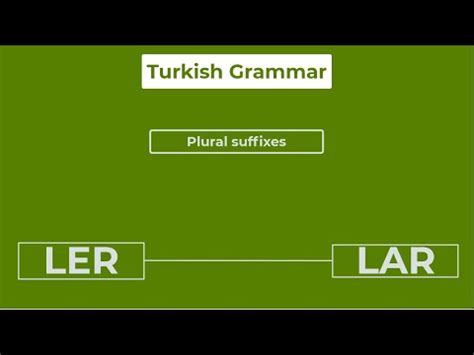 Turkish Grammar How To Learn The Plural Suffixes Ler Lar In