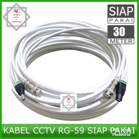 Jual Kabel Coaxial Rg Plus Power Cctv M Siap Pakai Plus Connector