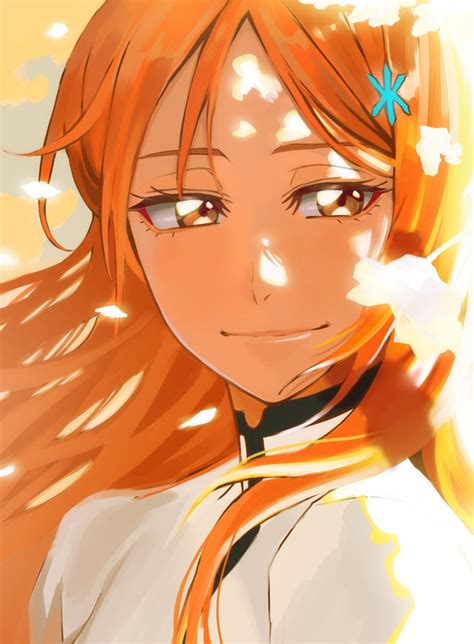 Safebooru 1girl Bleach Blush Brown Eyes Brown Hair Close Up Closed Mouth Commentary Dappled