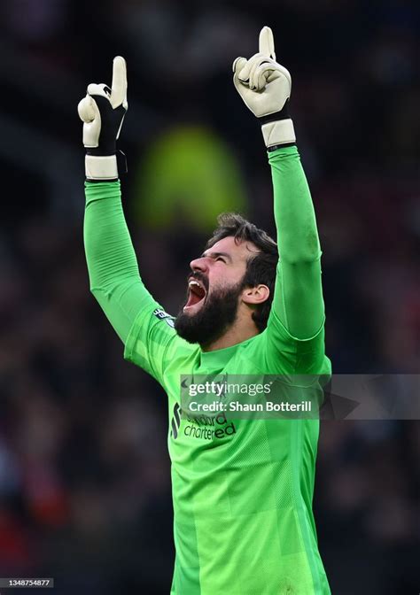 Allison Becker Of Liverpool Celebrates During The Premier League