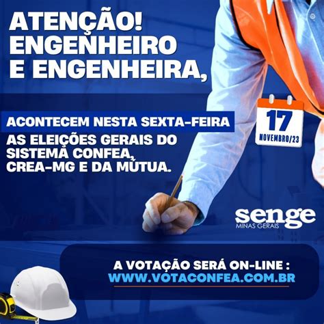 Atenção engenheiro e engenheira Senge MG