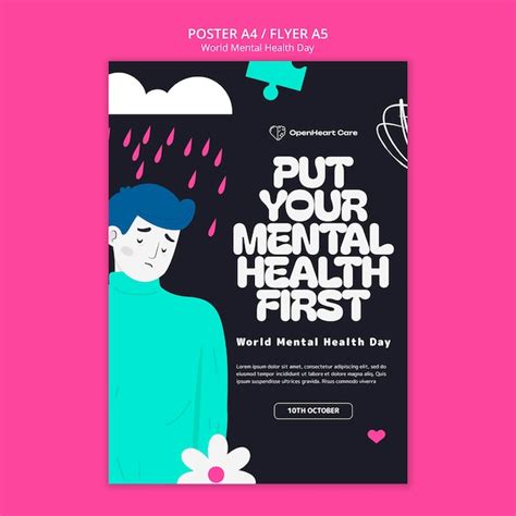 Free Psd World Mental Health Day Poster Template