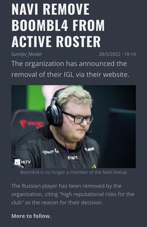 Boombl4 removed from NaVi roster : r/csgo