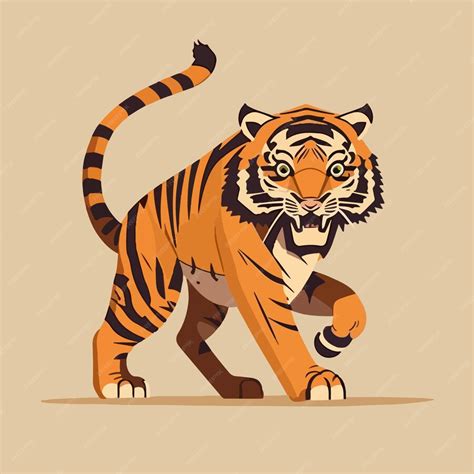 Premium Vector | Roaring tiger cartoon vector illustration