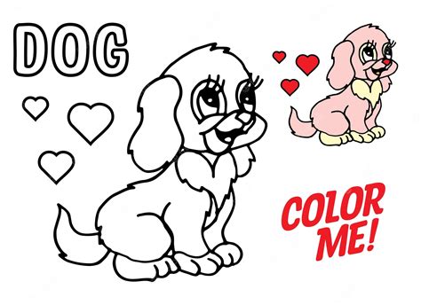 Premium Vector | Coloring page of a hand-drawn cute dog