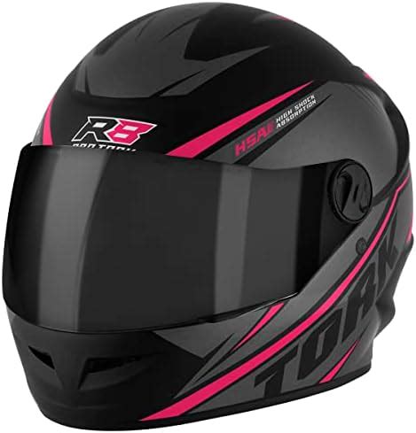 Capacete Moto R8 Pro Tork Fechado 58 Preto Rosa Viseira Fumê Amazon