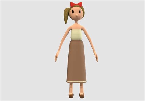 Classic Cartoon Girl 3d Model Cgtrader