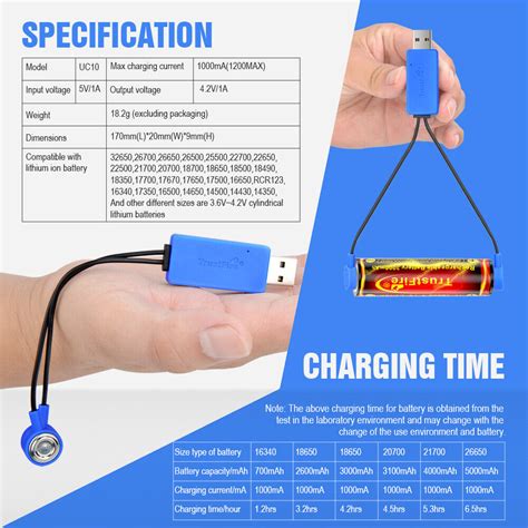 Trustfire Universal Uc Magnetic Usb Charger For Rechargeable Lithium