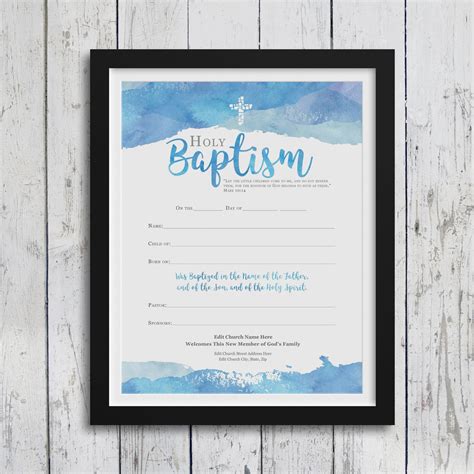 Baptism Certificate Editable And Printable Instant Download Church Certificate Religious