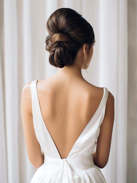 Premium Photo Beautiful Sleek Low Bun Hair Style For Bride Wedding