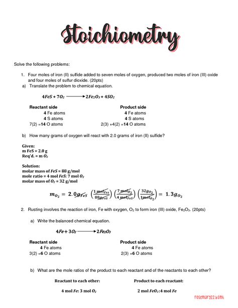 Solution Stoichiometry Worksheet Pt Studypool Worksheets Library