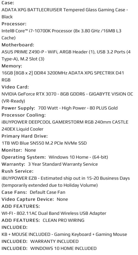 Specs : r/iBUYPOWER