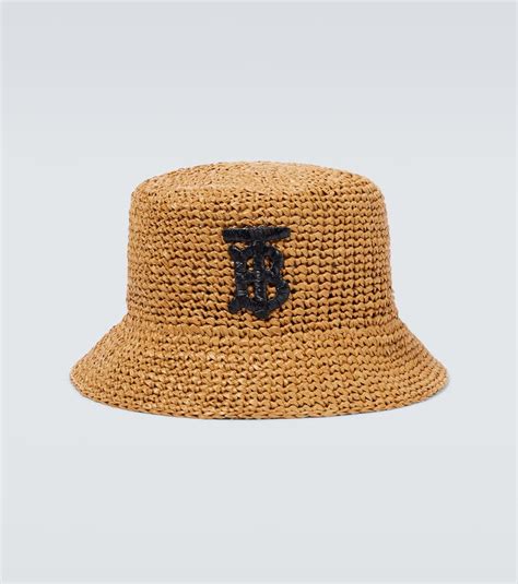 Burberry TB Raffia Effect Bucket Hat The Hoxton Trend