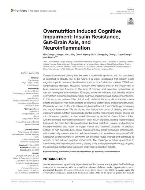 Pdf Overnutrition Induced Cognitive Impairment Insulin Resistance