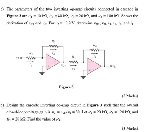 Solved C The Parameters Of The Two Inverting Op Chegg