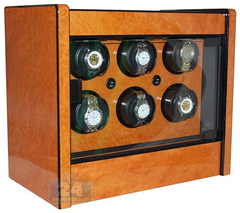 Watch Winder Cabinet W Orbita Avanti Rotorwind Burl Wood