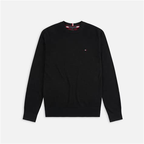 Tommy Hilfiger Pima Organic Cotton Cashmere Sweater Black Mens