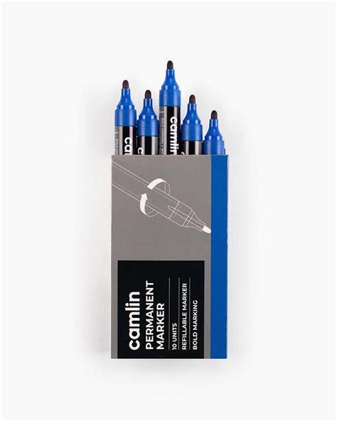 Buy Camlin Permanent Markers Carton Of Markers In Blue Shade