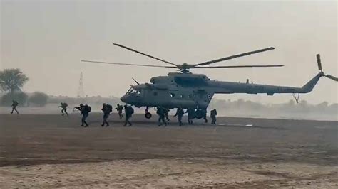 Army Air Force Conduct Joint War Drills On Border Along Rajasthan