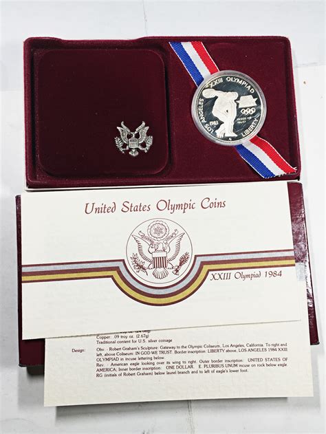 1983 S Olympiad Xxiii Proof Silver Dollar Commemorativediscus Thrower