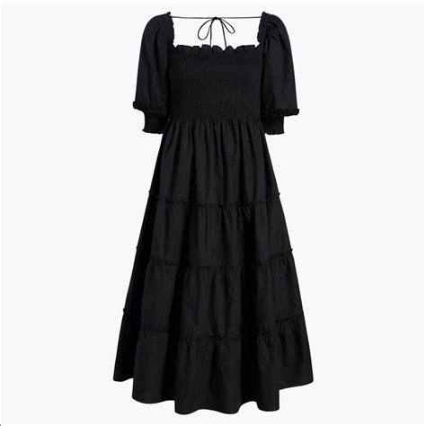 NWT Hill House Home Nesli Nap Dress Black Dot Size L Dress Black