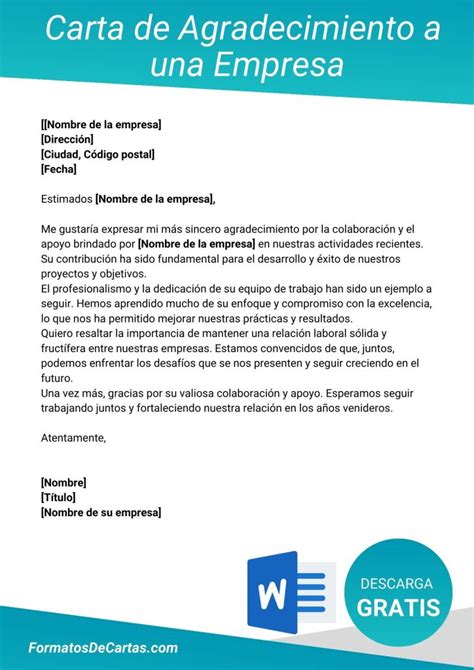 Cartas De Agradecimiento Formatos Modelos Y Ejemplos Para Descargar