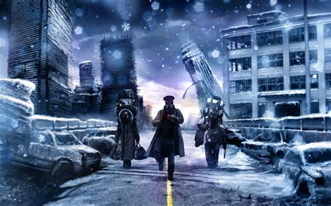 Wallpaper Digital Art Apocalyptic Snow Winter Romantically