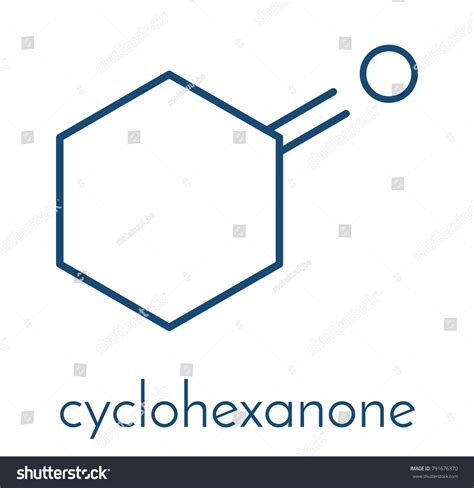 Cyclohexanone Organic Solvent Molecule Precursor Nylon Stock Vector