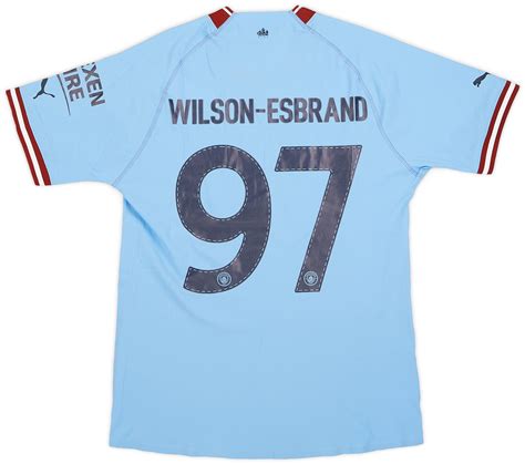 Manchester City Player Issue Home Shirt Wilson Esbrand