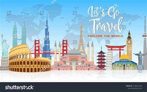 Explore World Famous Architectural Landmarks Stock Vector Royalty Free