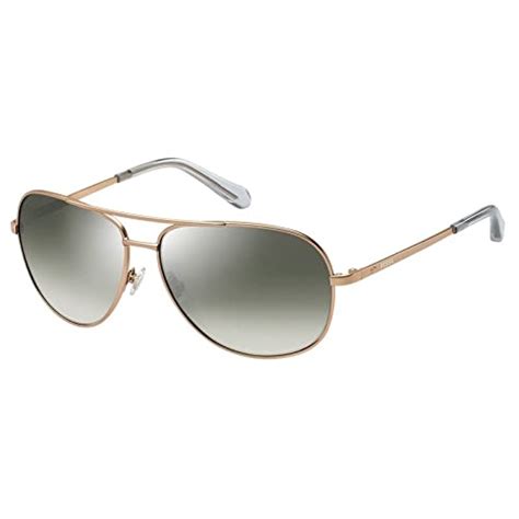 Buy Fossil Unisex Polarized Uv Protected Grey Lens Metal Full Rim Aviator Sunglasses Fos 3010s