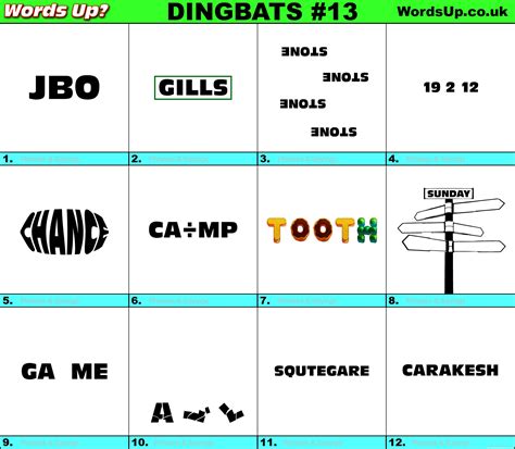 Printable Single Dingbats With Answers