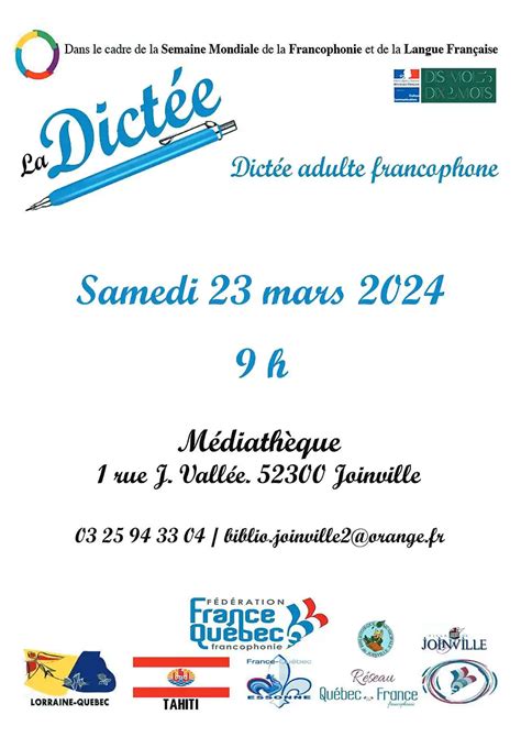 Dict E Adulte Francophone Joinville Samedi Mars Unidivers