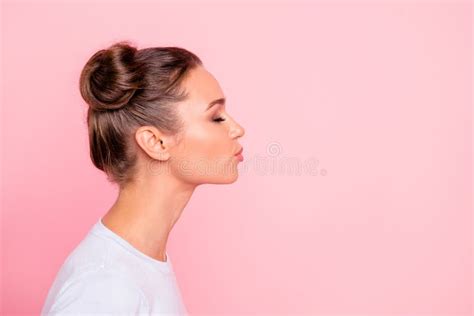 Profile Side View Portrait Of Her She Nice Cute Attractive Lovely Sweet