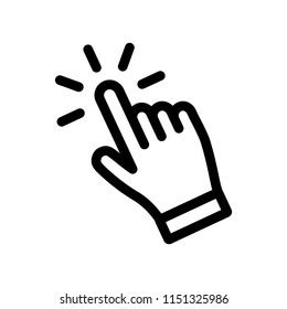 Hand Clicking Vector Icon Stock Vector Royalty Free 1151325986