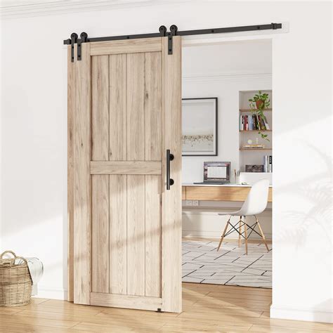 Buy WINSOON 6FT Rail Single Track Bypass Sliding Barn Door Hardware Kit