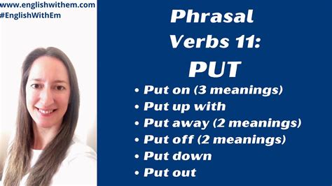 Phrasal Verbs With Put English Lesson Put On Put Up With Put Away