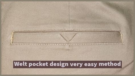 Sew A Welt Pocket Designer Single Welt Pocket Stitching