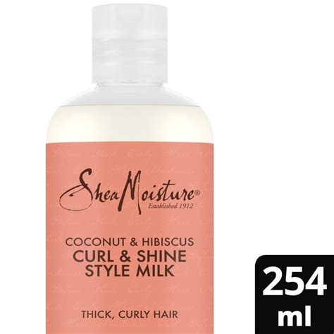 Shea Moisture Coconut Hibiscus Curl Shine Style Milk 254ml Tesco