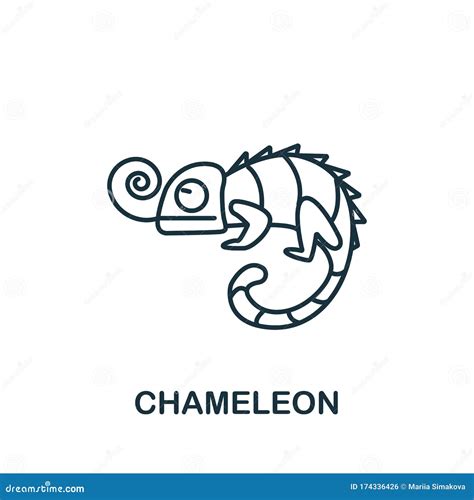 Chameleon Icon from Home Animals Collection. Simple Line Element ...