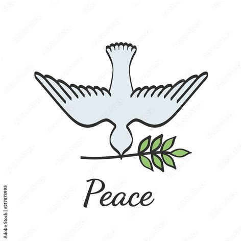 Peace Dove With Olive Branch For International Peace Day Poster Vector