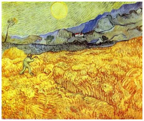 Cărţi Dragi Lan de grau cu secerator Van Gogh