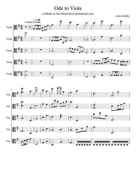 Ode To Viola Official Sheet Music For Viola Mixed Quintet