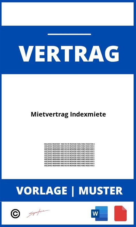 Mietvertrag Indexmiete PDF WORD Vorlage Muster