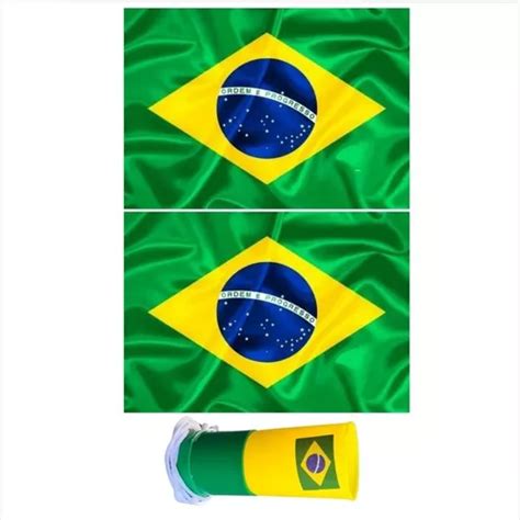 Kit Copa Do Mundo 2 Bandeira Do Brasil Grande Corneta Brinde MercadoLivre