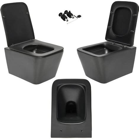 Black Square Rimless Wall Hung Toilet 1 12m Concealed WC Cistern