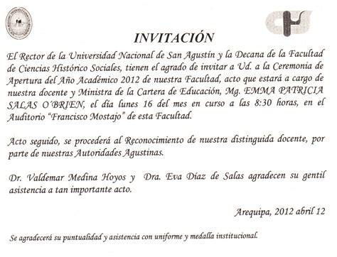 Formato De Invitacion